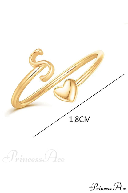 1pc Minimalist Style Heart Shaped Glittery Ring