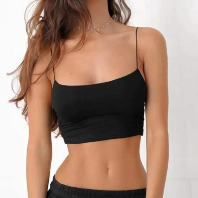 DressBetty - 2024  Elastic Cotton Camisole Sleeveless Tank Top