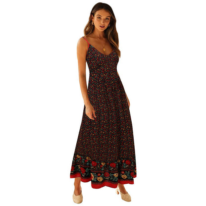 DressBetty - Summer Women  V Neck Floral Print Bohemia Long Dress