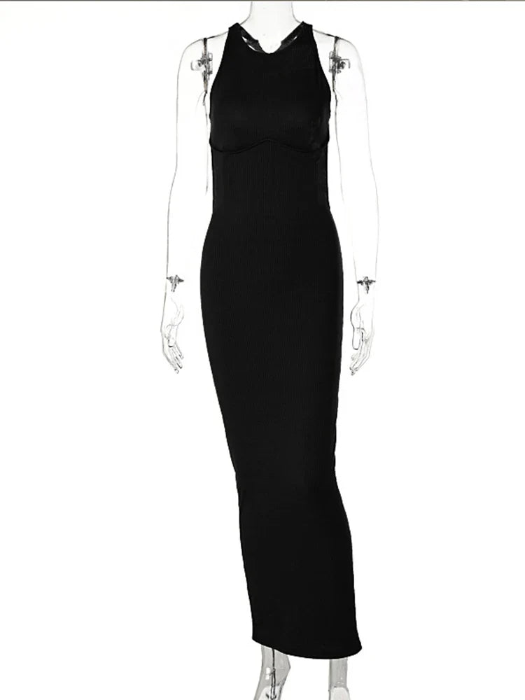 Spring  Backless Elegant Evening Birthday Brown Long Midi Dresses