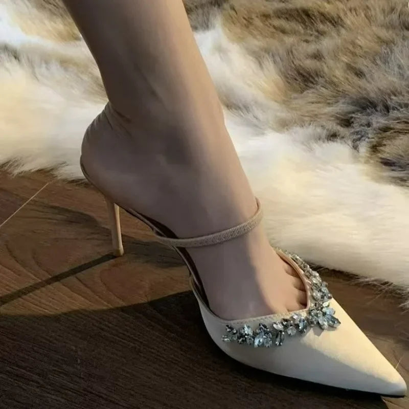 Summer  Pointed Slipper Elegant Simple Prom Party Fashion Shal Mouth Low Heel Pumps