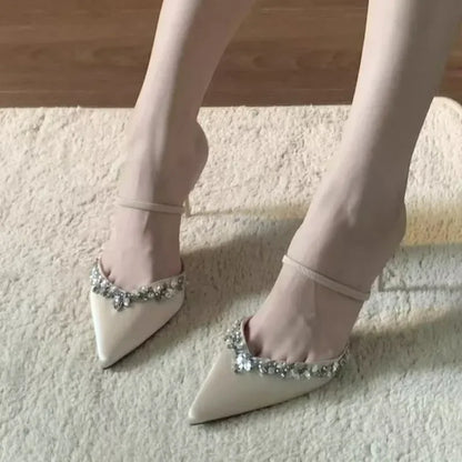 Summer  Pointed Slipper Elegant Simple Prom Party Fashion Shal Mouth Low Heel Pumps