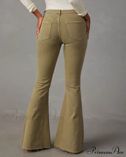 Fashion Flare Women Streetwear 90s Vintage Wide Leg Denim Pantalones Mujer Pantalon Femme Camel Clothes Jean