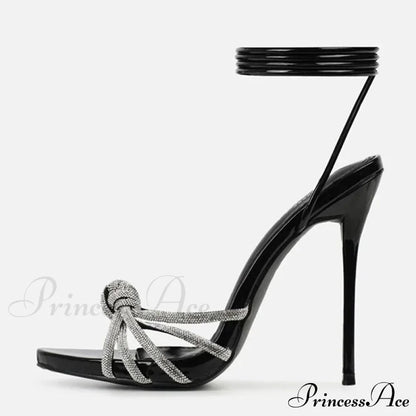New Arrival Silver Crystal Narrow Band Women's Sandals - Summer Party Wedding Prom Shoes - Platform Open Toe High Heels