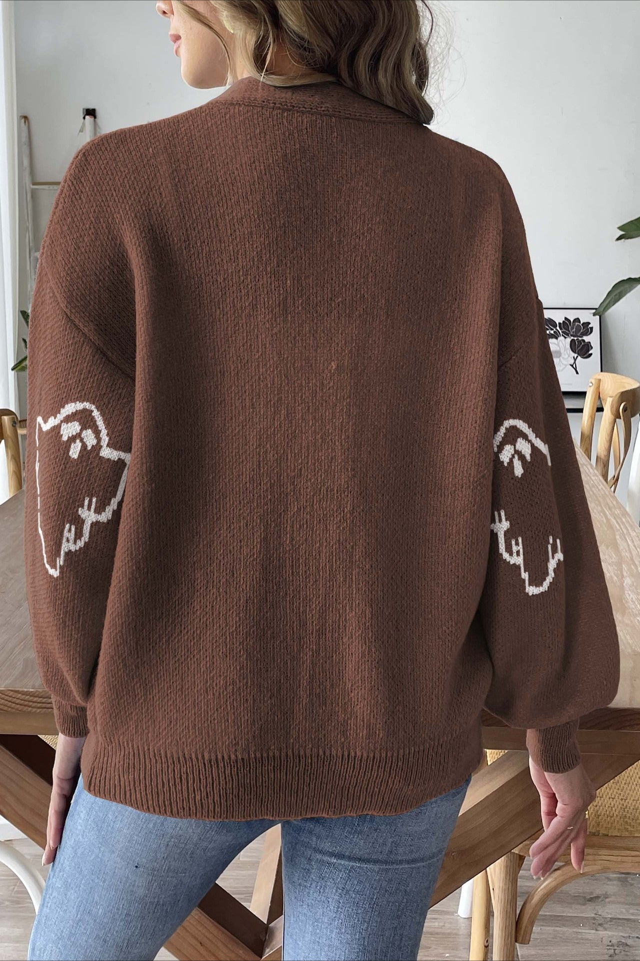 Cárdigan de punto Jacquard con botones