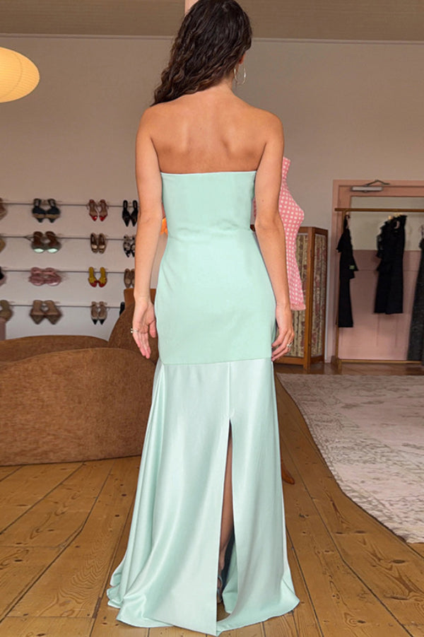 Solid Color Sleeveless Off-shoulder Elegant Slim-fit Maxi Dress