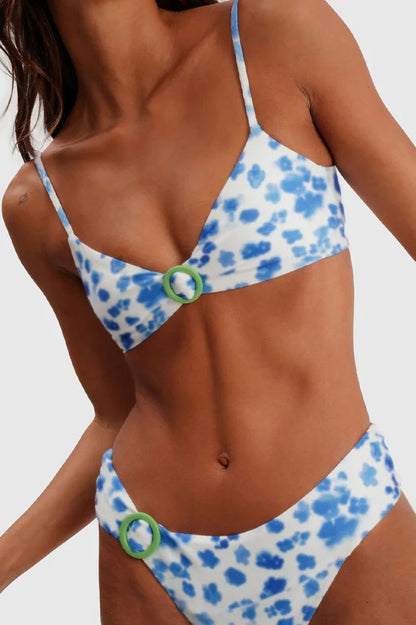Conjunto de bikini estampado de talle bajo