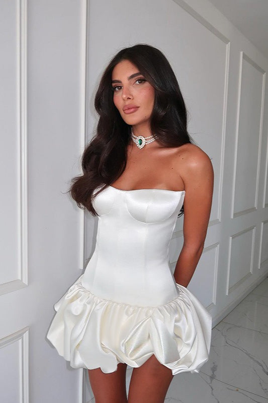 Strapless Ruched A-Line Party Dress