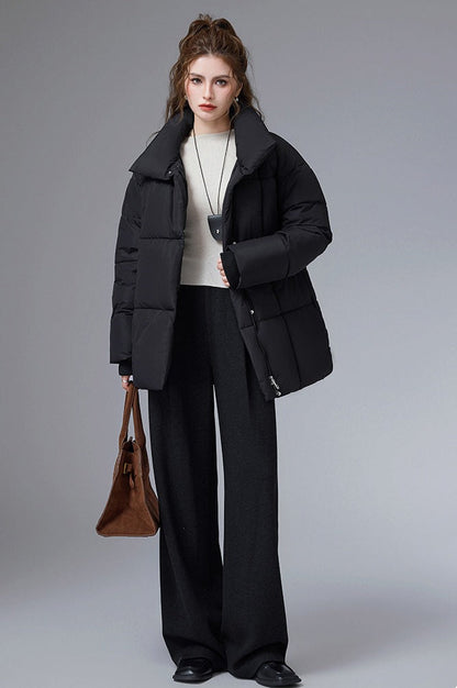 Chaqueta acolchada corta de algodón, cálida e informal