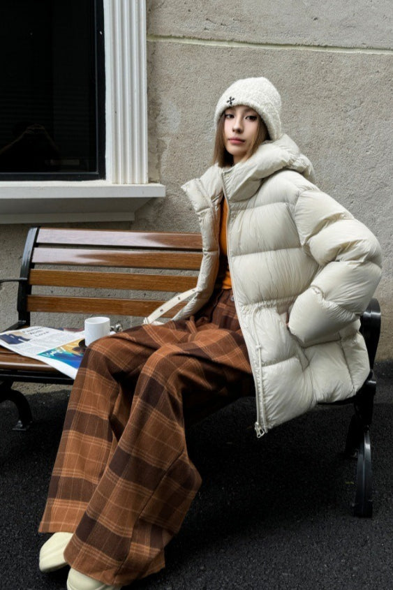 Chaqueta Plumas Premium de Gabardina de Pato Blanco