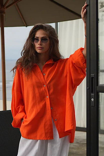 Camisa informal suelta de moda para ir al trabajo