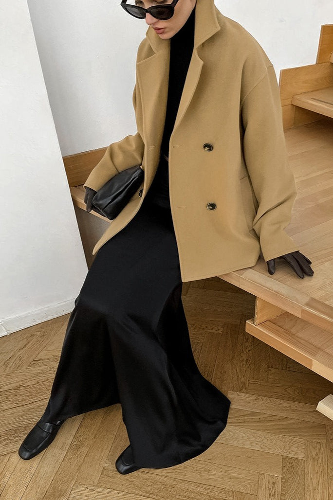 Thick Brown Double Breasted Wool Jacket