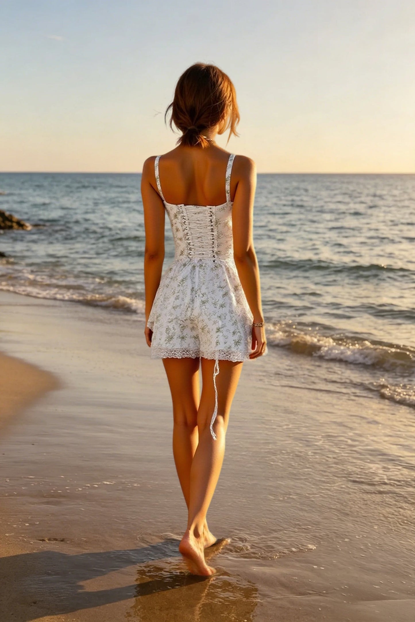 Allure Lace Trim Solid Slip Dress
