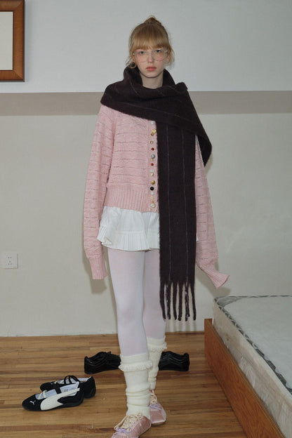 Bufanda unisex de mezcla de lana al 25% con rayas verticales