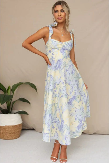 Boho Sleeveless Maxi Floral Dress