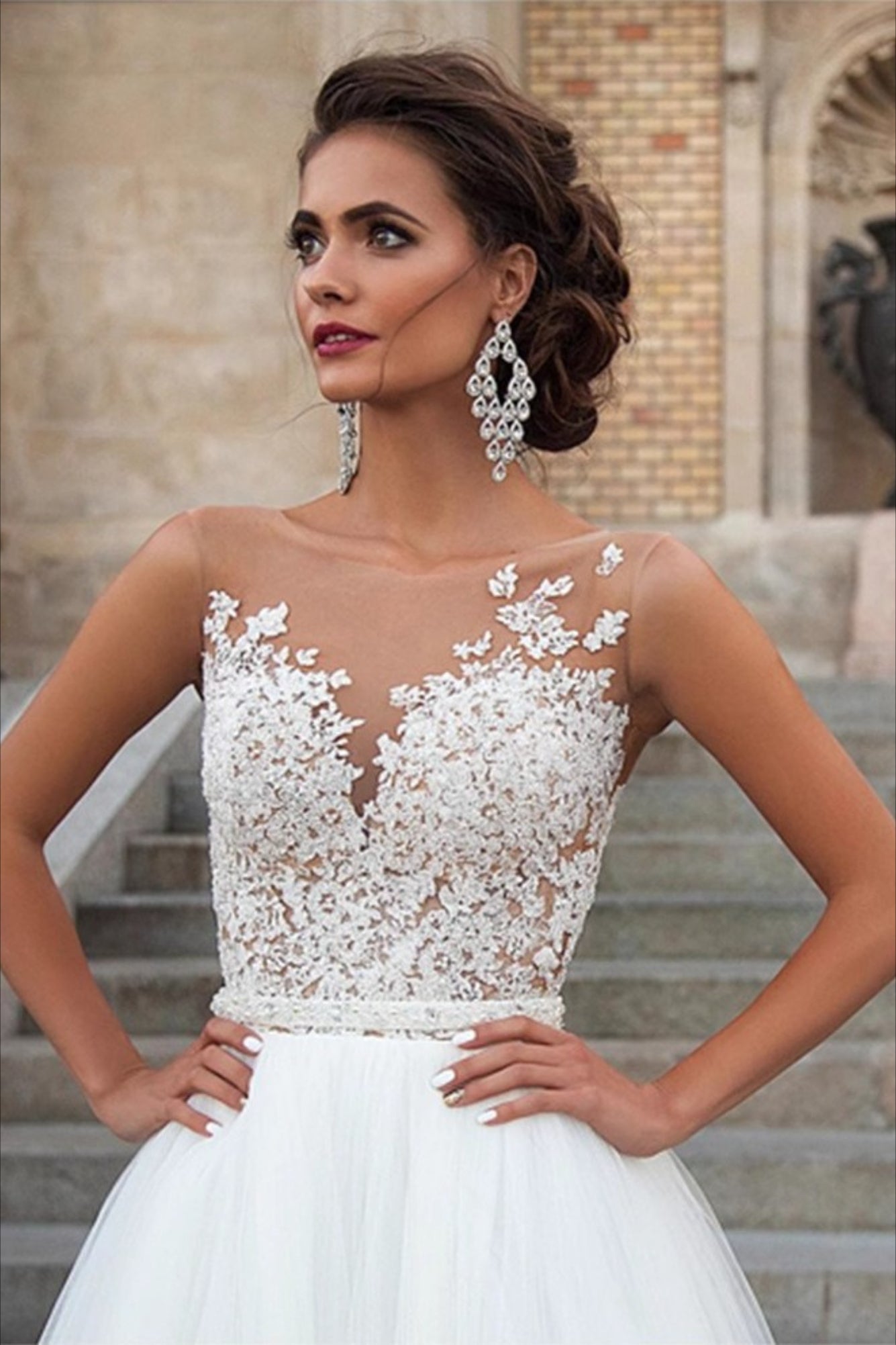 Elegant Minimalist Lace Wedding Dress