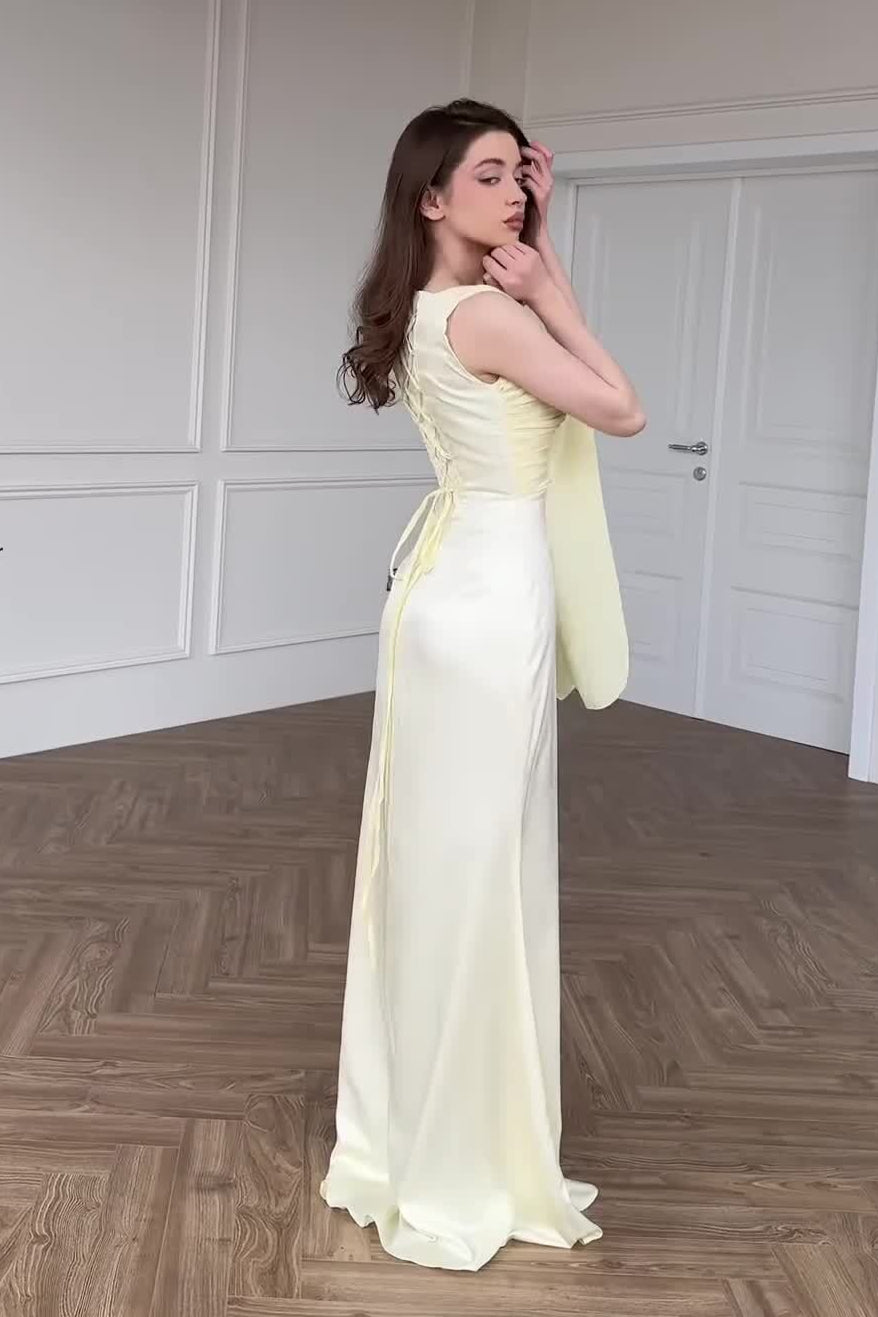 Vestido de fiesta de chifón con un solo hombro