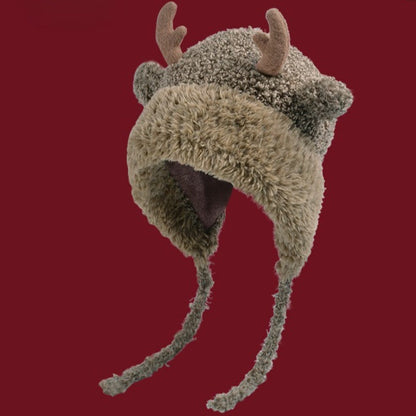 Gorro slouchy cómodo de felpa con orejeras