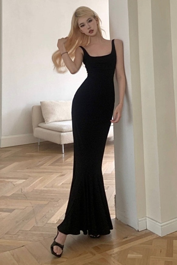 Vestido Formal Sexy sin Espalda con Tirantes Finos