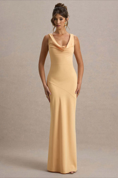 Satin Mermaid Low-Back Party Dress