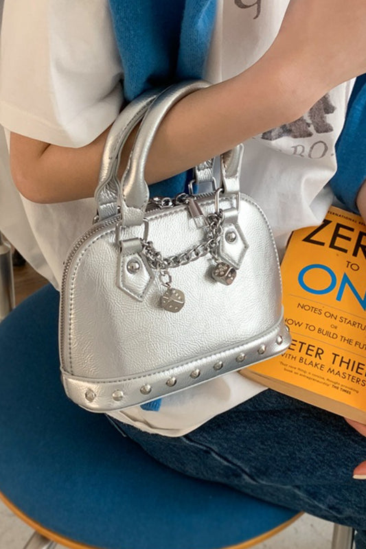 Stylish Metal Charm Sophisticated Top Handle Crossbody Bag