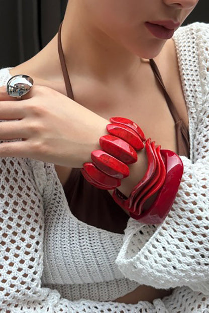 Stylish and Minimalist Geometric Dyed Acrylic Bracelet