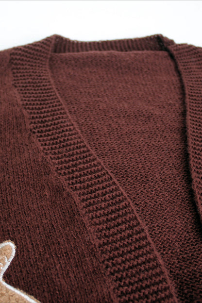 Cookie Character Cropped Knit Cardigan