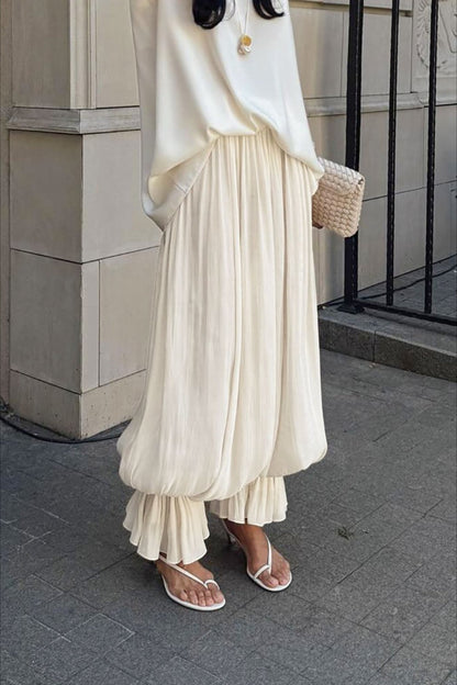 Pantalones casuales estructurados tobilleros chic abullonados