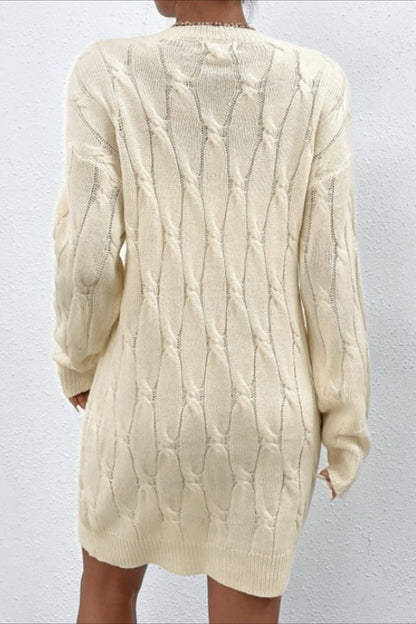 Vestido de punto de ochos de manga larga liso