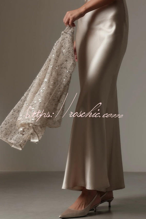 Fashionable Sequined Cutout Casual Long-sleeved Loose Cover-up Top
