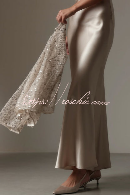 Fashionable Sequined Cutout Casual Long-sleeved Loose Cover-up Top