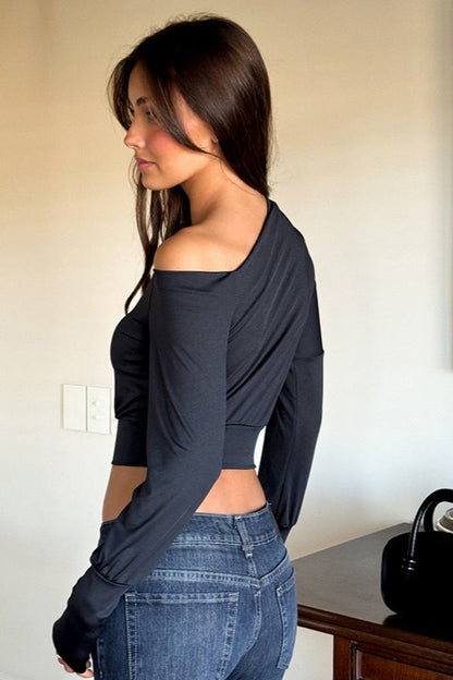 Wrap Waist Long Sleeve Blouse Cami Top