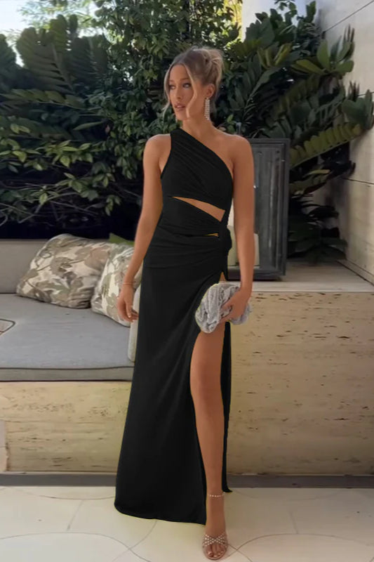 Elegant Sexy Asymmetrical Shoulder Party Dress