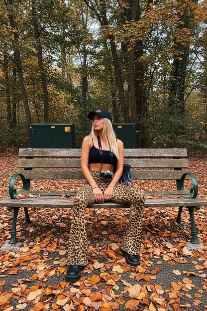 Leopard Print Flare Pant
