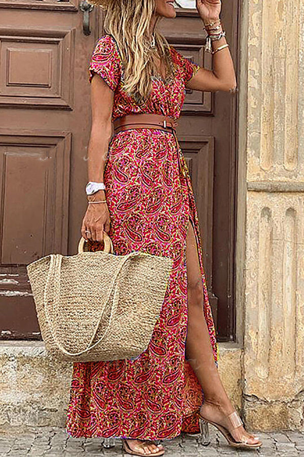 Forgotten Story Paisley Maxi Dress??belt Included??