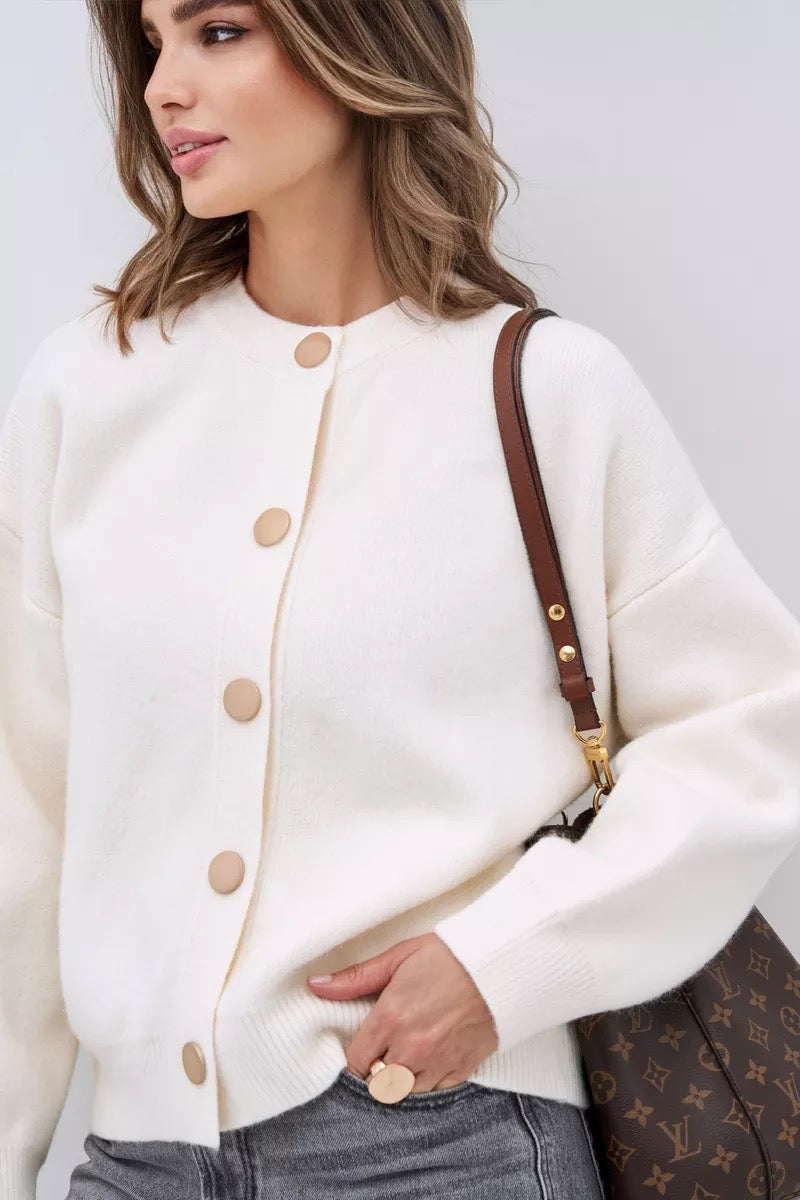 Solid Color Relaxed Knit Cardigan