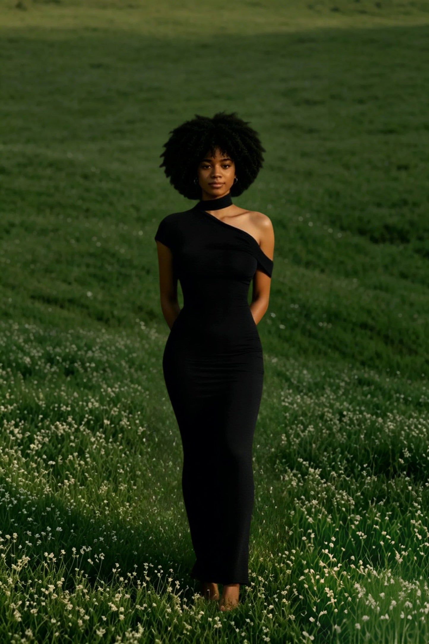 One-Shoulder Slim Maxi Party Dress
