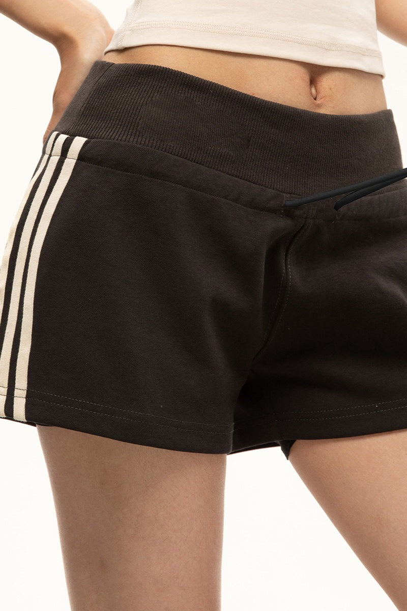 Pantalones Cortos Deportivos a Rayas Retro con Cordón