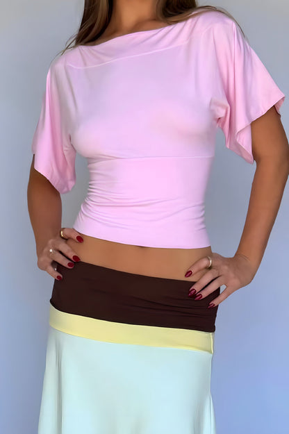 Blusa corta ajustada con un solo hombro