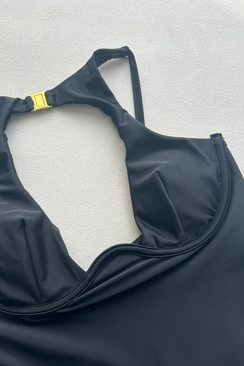 Bañador de una pieza sexy con aros y efecto reductor