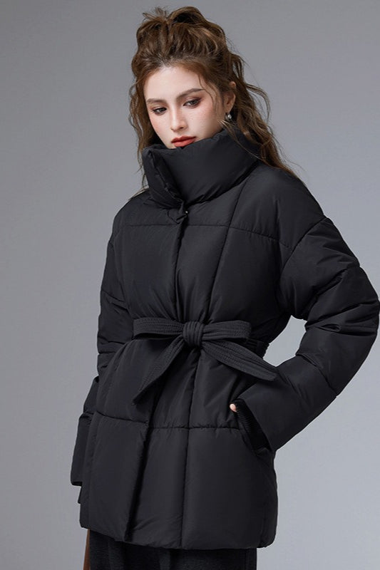 Chaqueta acolchada corta de algodón, cálida e informal