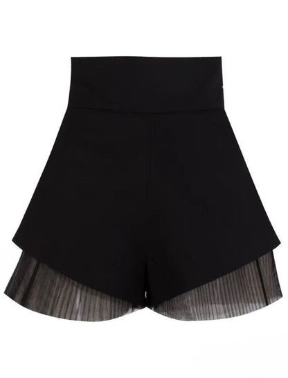 French Warm-Season Blouse Sling Retro Mujer Slimming Arm Blusas Women Mesh  Top Long De Lace Shorts Elegant Set