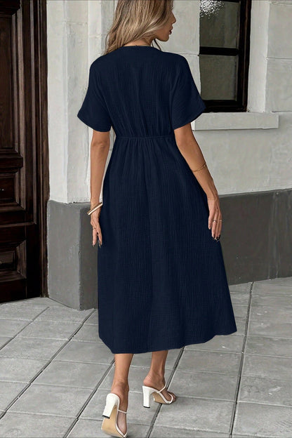 Bohemian Deep V Tie Waist Flowy Boho Dress