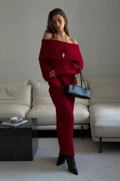 Vestido de punto entallado con un solo hombro