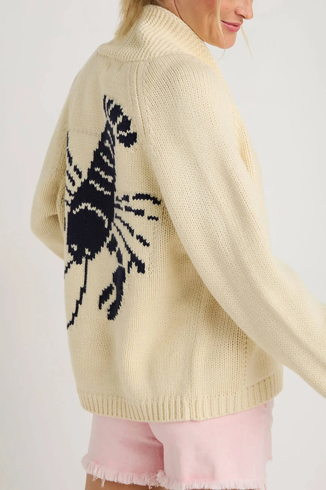 Cárdigan de punto con estampado de langosta
