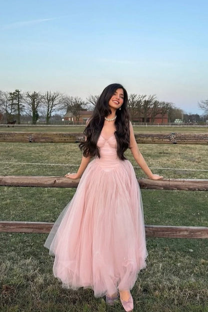 Vestido largo de fiesta estilo ballet con camisola de tul dulce