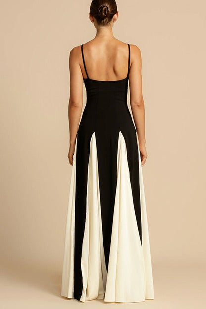 Chic Elegant  Slim Colorblock Camisole Formal Dress