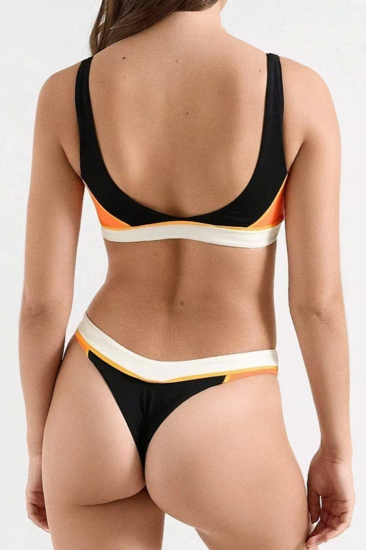 Conjunto de bikini deportivo de dos piezas sin espalda