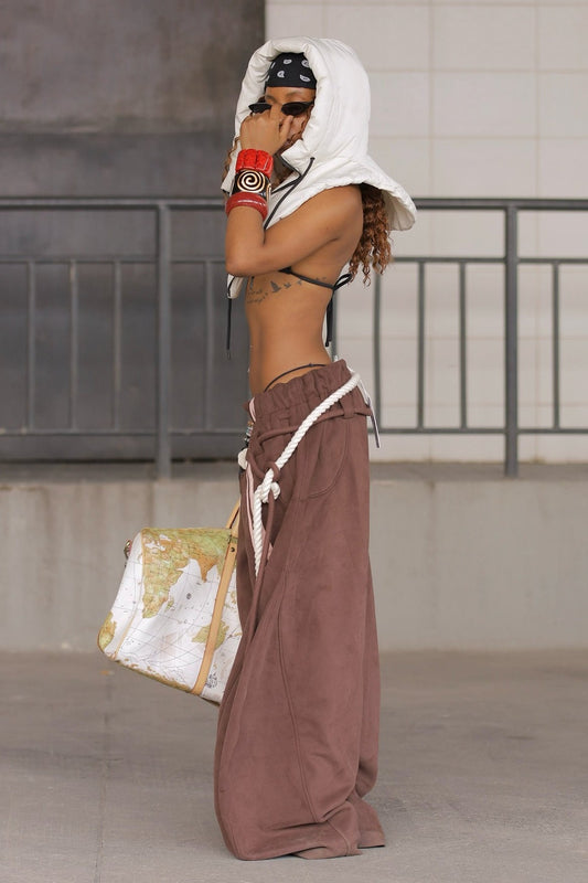 Retro High Waist Striped Pants