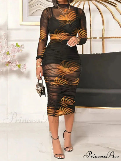 3D Floral Choker Detail Strapless Classic Bodycon Party Midi Dress - Turquoise